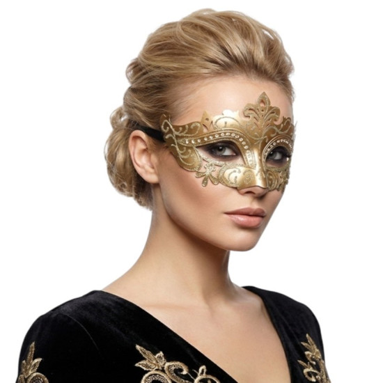 Gold Masquerade Mask with Gems