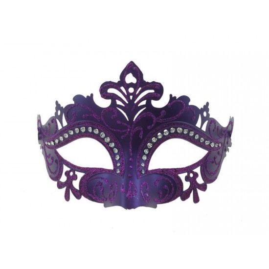 Purple Masquerade Mask with Gems