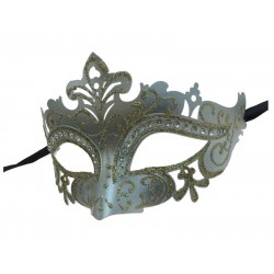 Silver Masquerade Mask with Gems