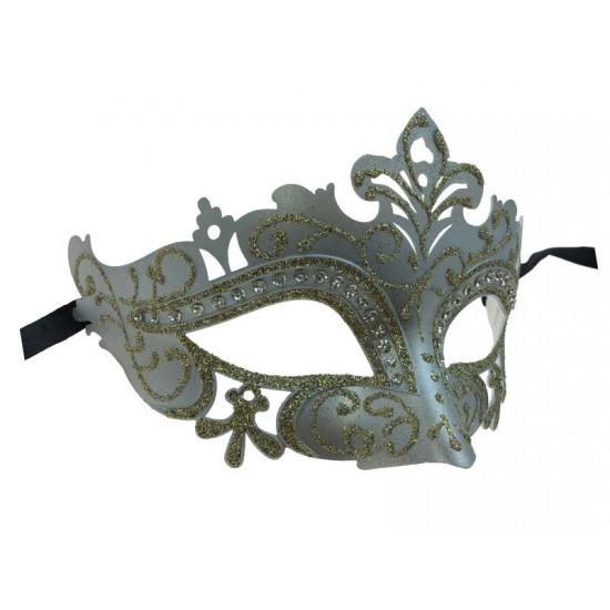 Silver Masquerade Mask with Gems Silver Masquerade Mask with Gems