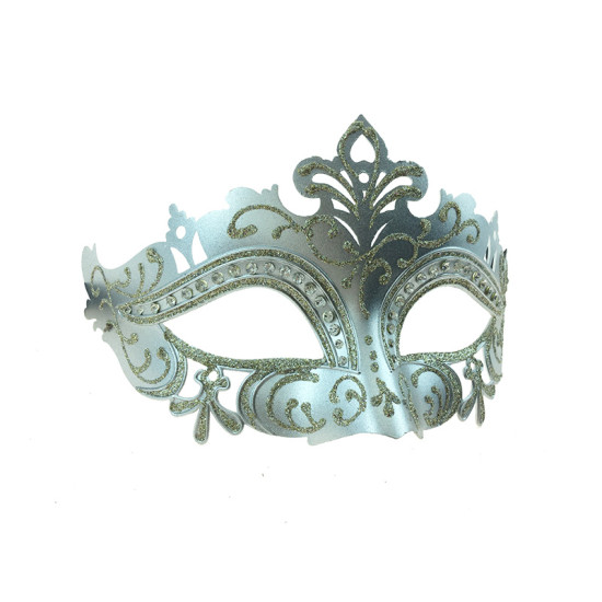 Silver Masquerade Mask with Gems Silver Masquerade Mask with Gems
