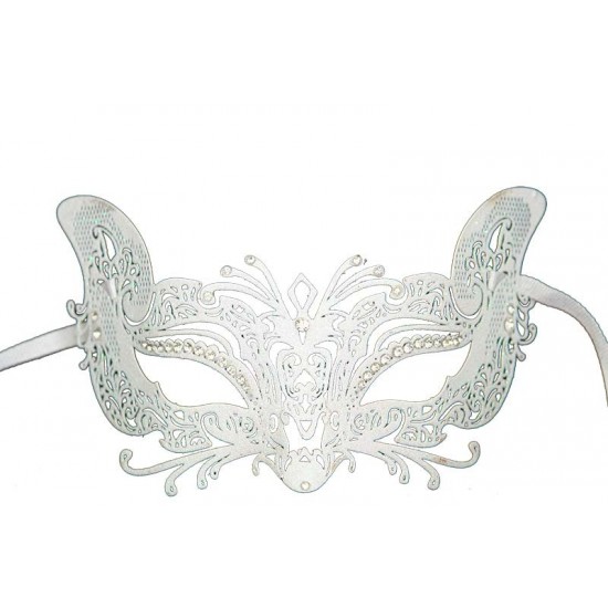 White Filigree Masquerade Mask