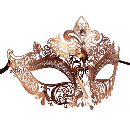 Rose Gold Filigree Masquerade Mask