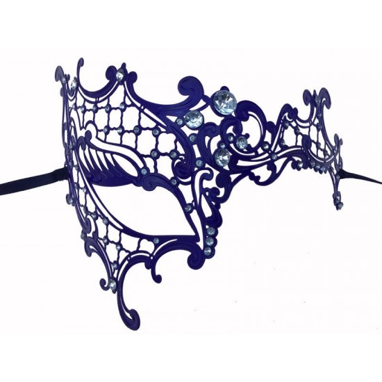 Purple Filigree Masquerade Mask with Gems
