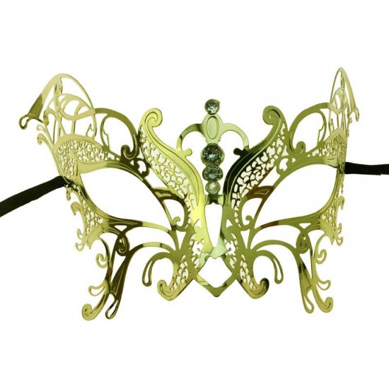 Gold Butterfly Filigree Masquerade Mask