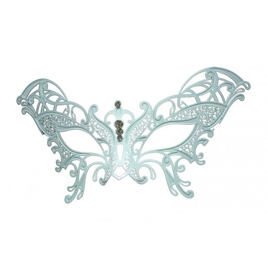 White Butterfly Filigree Masquerade Mask