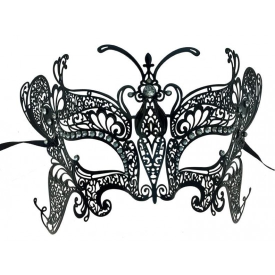 Black Butterfly Filigree Masquerade Mask