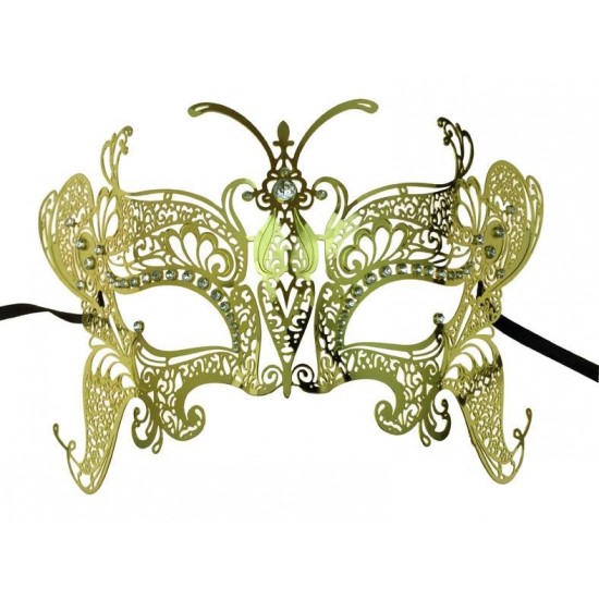 Gold Butterfly Filigree Masquerade Mask