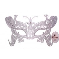 White Butterfly Filigree Masquerade Mask