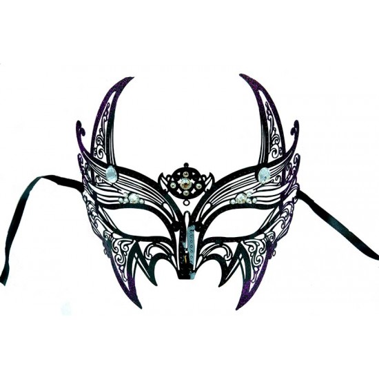 Black and Purple Devil Filigree Mask