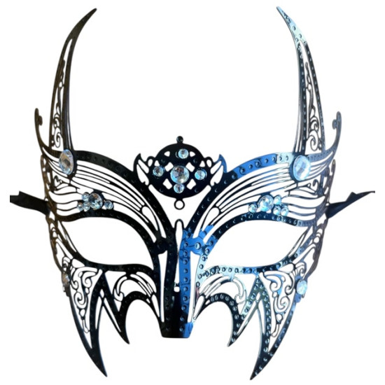 Black Devil Filigree Mask with Gems Black Devil Filigree Mask with Gems