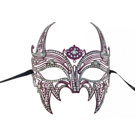 Hot Pink Devil Filigree Mask