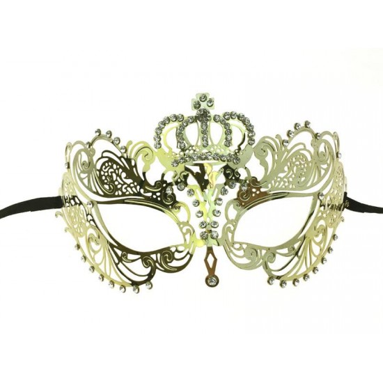 Gold Crown Filigree Masquerade Mask