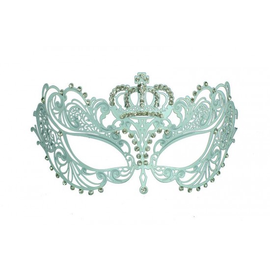 White Crown Filigree Masquerade Mask