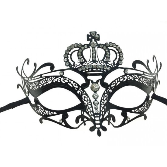 Black Crown Filigree Masquerade Mask