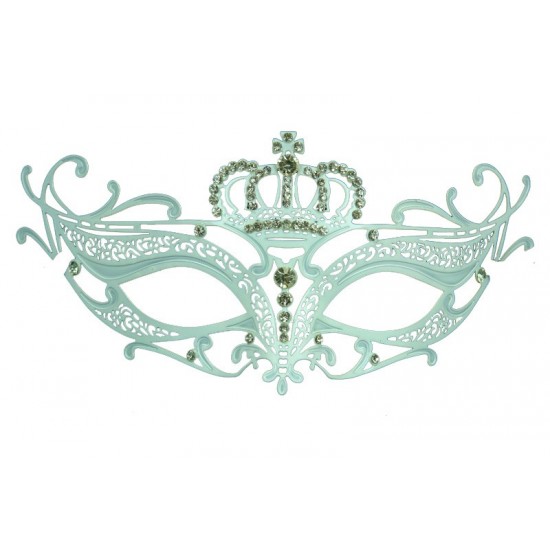 White Crown Filigree Masquerade Mask