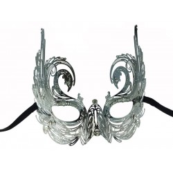 Silver Swan Filigree Masquerade Mask