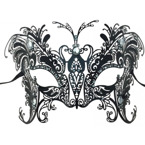 Black Filigree Crown Mask