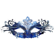 Blue Filigree Masquerade Mask