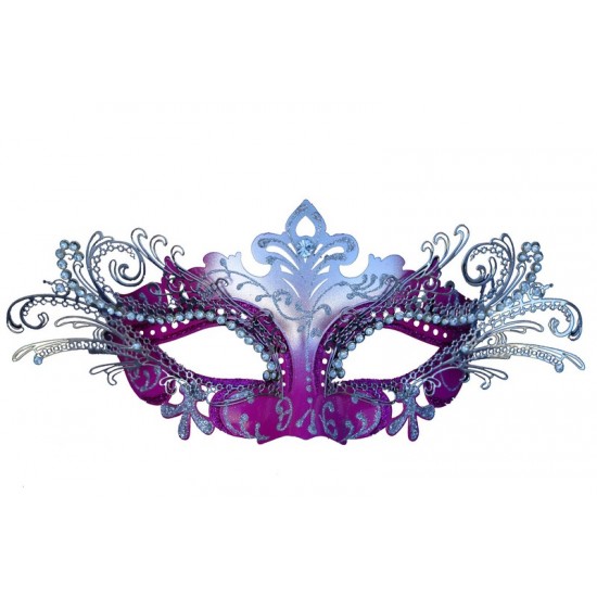 Hot Pink Filigree Masquerade Mask