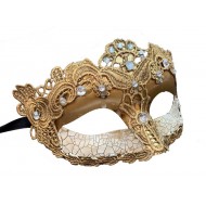 Cracked Gold Lace Masquerade Mask