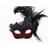 Black Red Feather Lace Mask