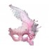 Pink Feather Lace Mask