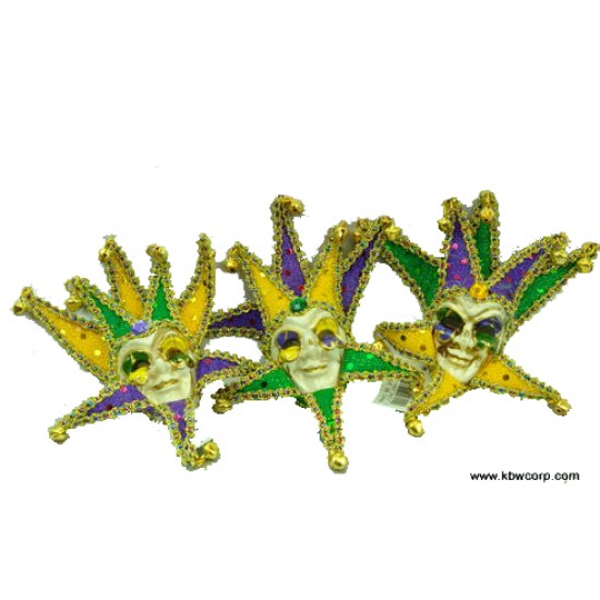 Mardi Gras Jester Mask Magnets - Assorted
