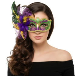 Mardi Gras Feather Masquerade Mask