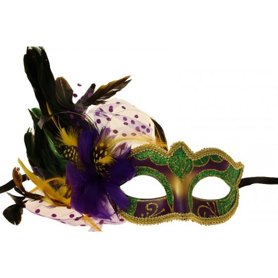 Mardi Gras Feather Masquerade Mask Mardi Gras Feather Masquerade Mask