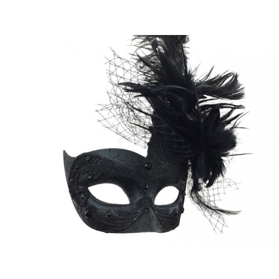 Black Feather Masquerade Mask Black Feather Masquerade Mask