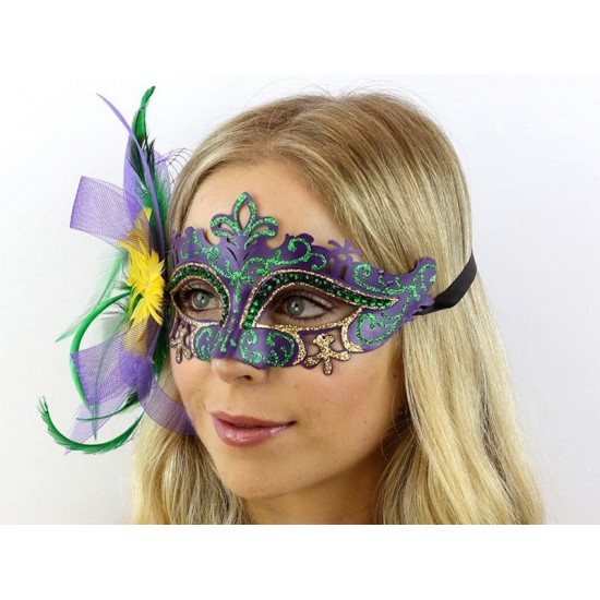 Mardi Gras Feather Masquerade Mask Mardi Gras Feather Masquerade Mask