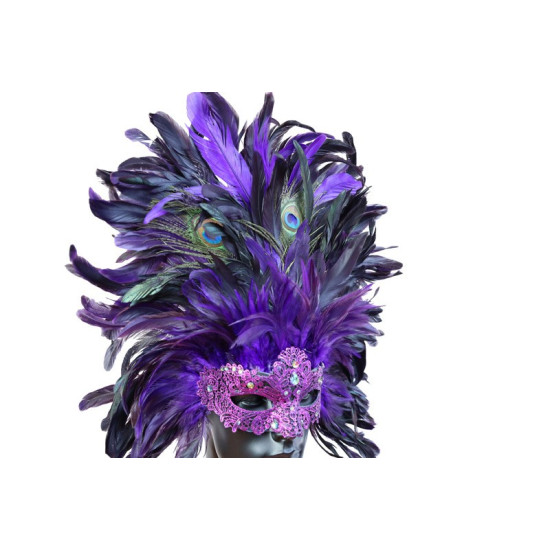 Purple Carnival Feather Mask