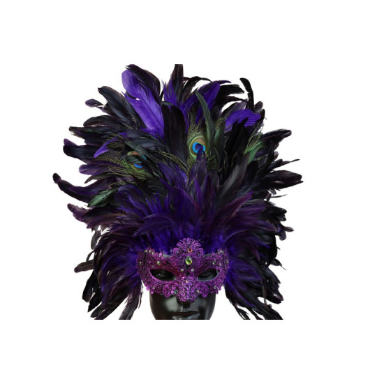 Purple Carnival Feather Mask