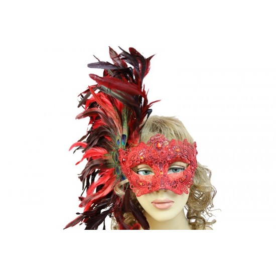 Black Carnival Feather Mask