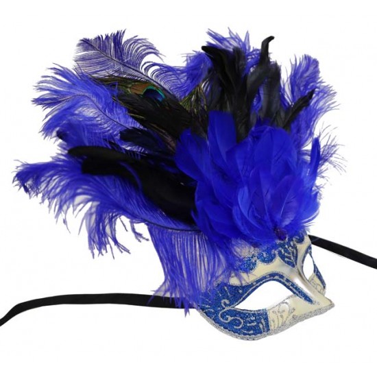 Blue Feather Mask