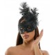 Black Lace Fascinator Mask With Feather