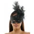 Black Lace Fascinator Mask With Feather