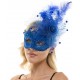 Blue Lace Fascinator Mask with Feather Blue Lace Fascinator Mask with Feather