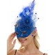 Blue Lace Fascinator Mask with Feather Blue Lace Fascinator Mask with Feather