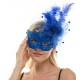 Blue Lace Fascinator Mask with Feather Blue Lace Fascinator Mask with Feather