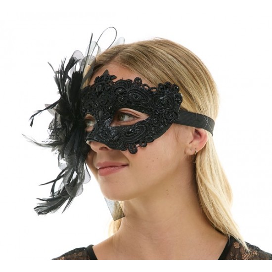 Black Fascinator Mask Black Fascinator Mask