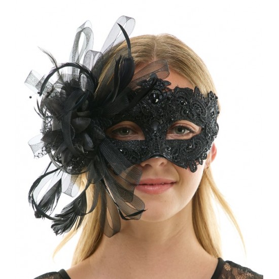 Black Fascinator Mask Black Fascinator Mask