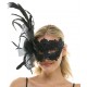 Black Lace Fascinator Mask With Feather Black Lace Fascinator Mask With Feather