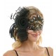 Black And Gold Gemstone Lace Fascinator Mask