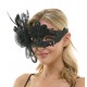 Black Gemstone Lace Fascinator Mask Black Gemstone Lace Fascinator Mask