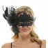Black Gemstone Lace Fascinator Mask