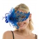 Blue Gemstone Lace Fascinator Mask Blue Gemstone Lace Fascinator Mask