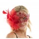 Burgundy Gemstone Fascinator Mask