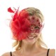 Burgundy Gemstone Fascinator Mask